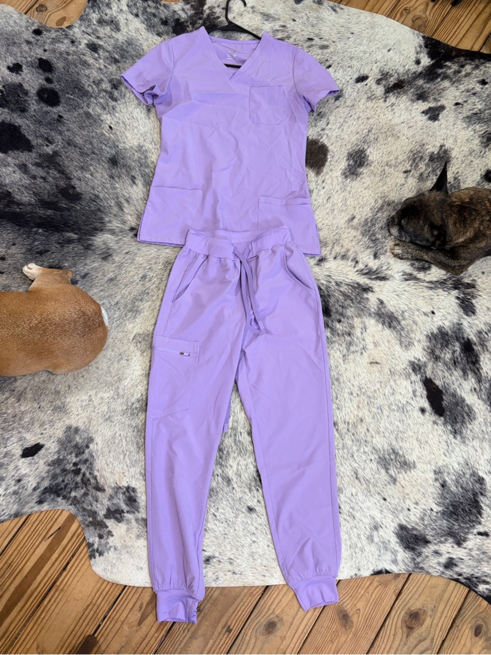 Lilac Medical Scrub Set - Top & Jogger Pants